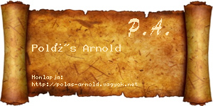 Polás Arnold névjegykártya